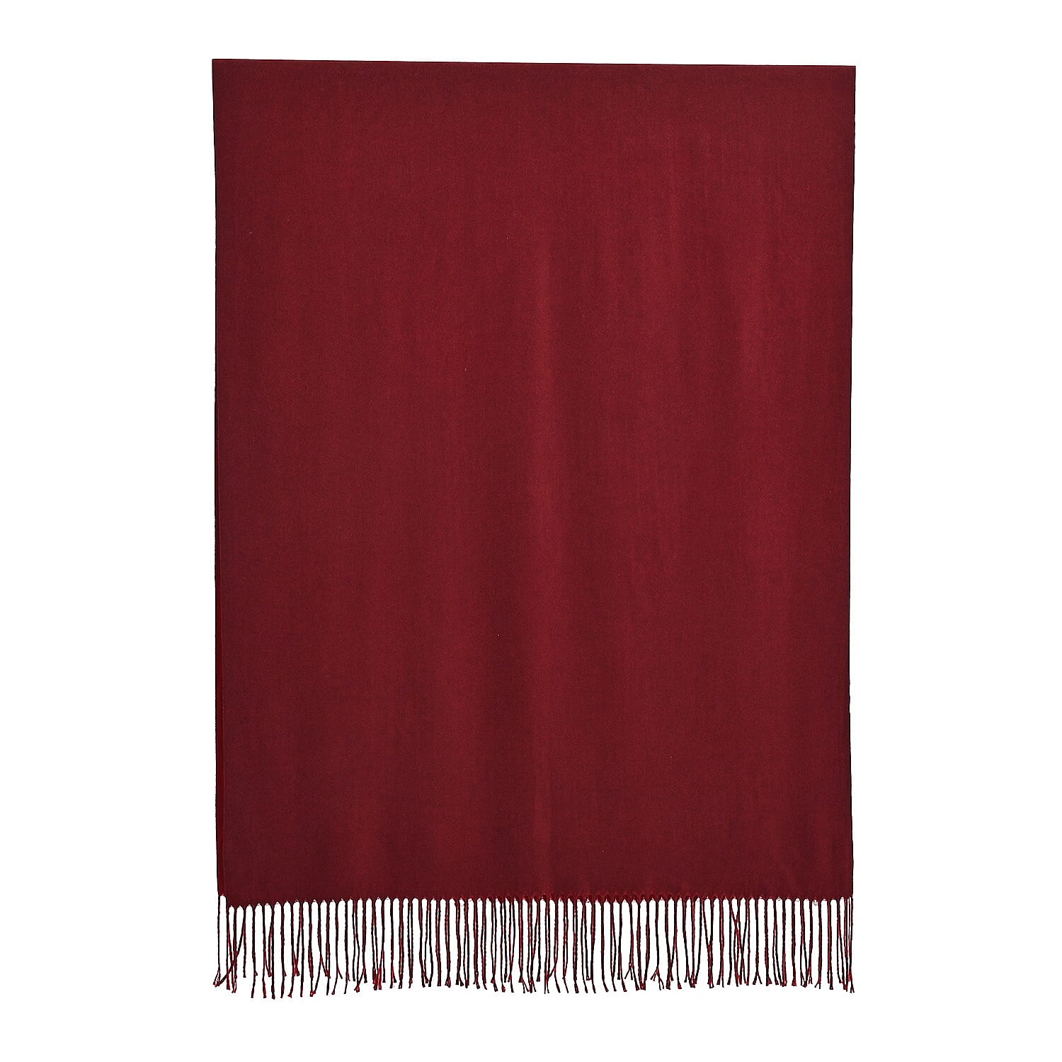 LA MAREY Croc-Embossed RFID Wallet & Fringed Scarf (180 x 70cm) - Burgundy