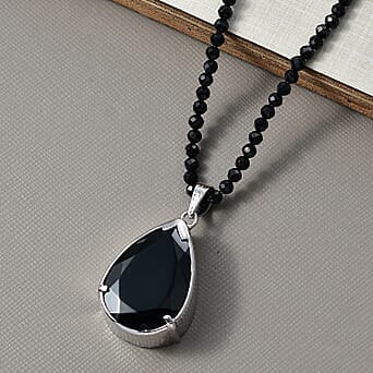 https://tjcuk.sirv.com/Products/44/2/4427334/Black-Spinel-Pendant-with-Beads-Chain-Size-20-in-Platinum-Overlay-Ster_4427334_1.jpg?w=342&h=342