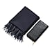 LA MAREY Croc-Embossed RFID Wallet & Fringed Scarf (180 x 70cm) - Green & Olive