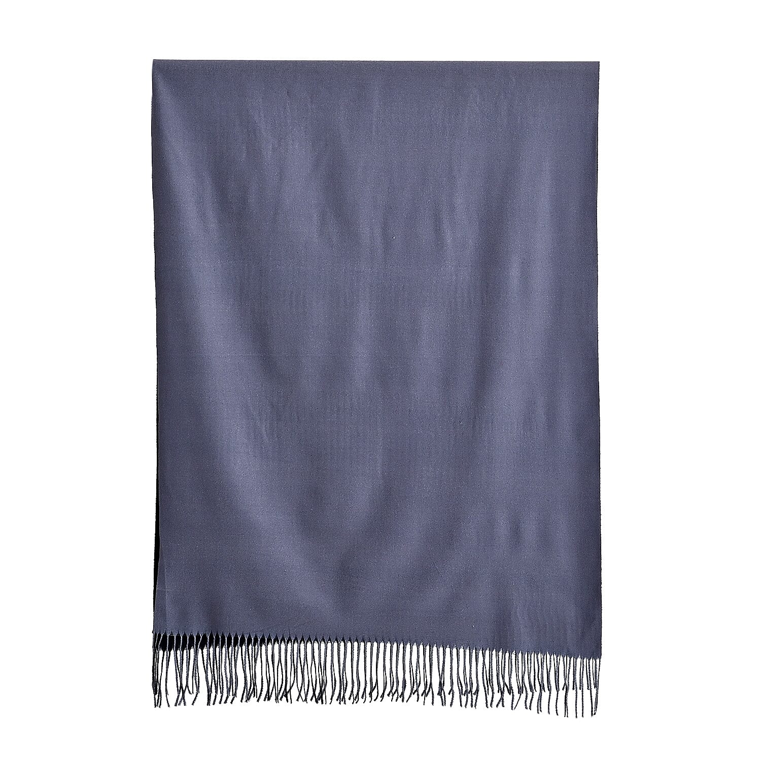 LA MAREY Croc-Embossed RFID Wallet & Fringed Scarf (180 x 70cm) -  Navy & Black