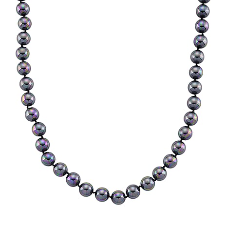 Set of 3 - Peacock Color Shell Pearl Stretchable Bracelet (Size - 7), Push Back Earring & T-Bar Clasp Necklace (Size - 20)