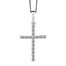 LUXURIANT Lab Grown Diamond Cross Pendant with Torn Chain 19DC (Size 20) in 18K Vermeil Rose Gold Plated Sterling Silver (SI-GH)