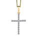 LUXURIANT Lab Grown Diamond Cross Pendant with Torn Chain 19DC (Size 20) in 18K Vermeil Rose Gold Plated Sterling Silver (SI-GH)