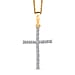 LUXURIANT 0.50 Ct. Lab Grown Diamond Cross Pendant with Torn Chain 19DC (Size 20) in 18K Vermeil Yellow Gold Plated Sterling Silver (SI-GH)