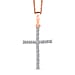 LUXURIANT 0.50 Ct. Lab Grown Diamond Cross Pendant with Torn Chain 19DC (Size 20) in 18K Vermeil Yellow Gold Plated Sterling Silver (SI-GH)