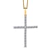 LUXURIANT 1 Ct. Lab Grown Diamond Cross Pendant with Torn Chain 19DC (Size 20) in 18K Vermeil Rose Gold Over Sterling Silver (SI-GH)
