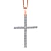 LUXURIANT 1 Ct. Lab Grown Diamond Cross Pendant with Torn Chain 19DC (Size 20) in 18K Vermeil Rose Gold Over Sterling Silver (SI-GH)
