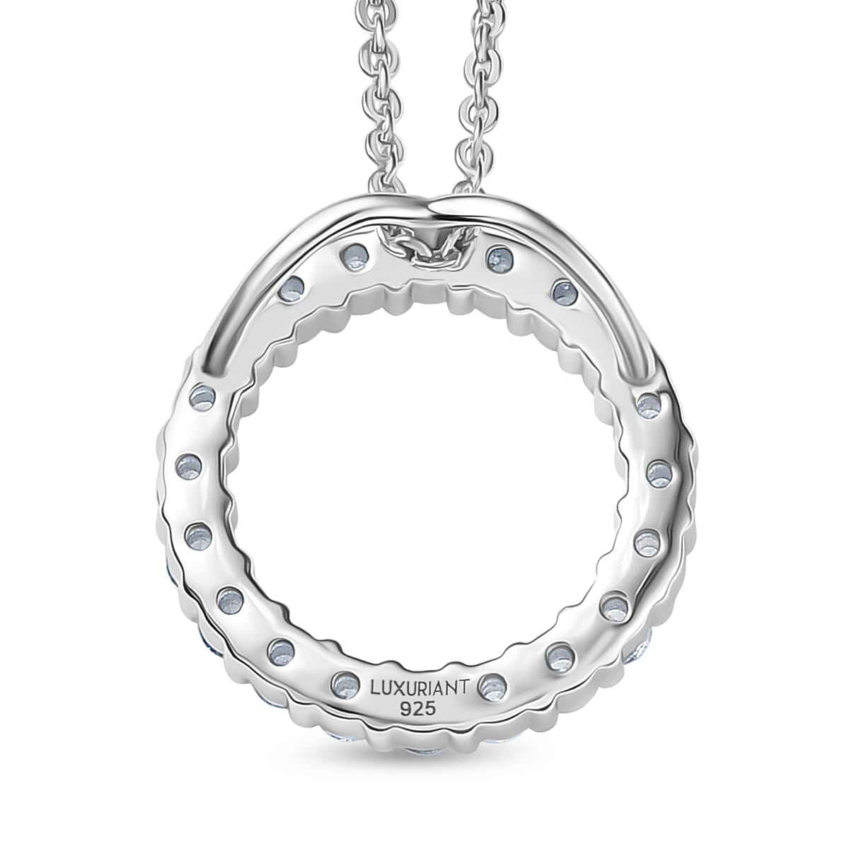 Luxuriant Lab Grown Diamond (SI-GH) Pendant with Chain (Size 20) in Rhodium Overlay Sterling Silver 0.25 Ct.