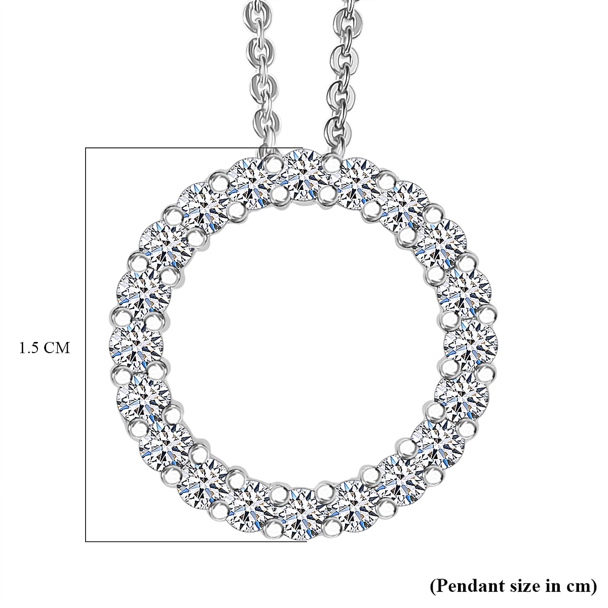 Luxuriant Lab Grown Diamond (SI-GH) Pendant with Chain (Size 20) in Rhodium Overlay Sterling Silver 0.25 Ct.
