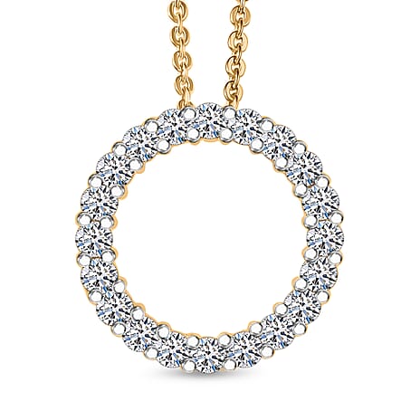 Luxuriant Lab Grown Diamond (SI-GH) Pendant with Chain (Size 20) in 18K Vermeil Yellow Gold Plated Sterling Silver 0.25 Ct.