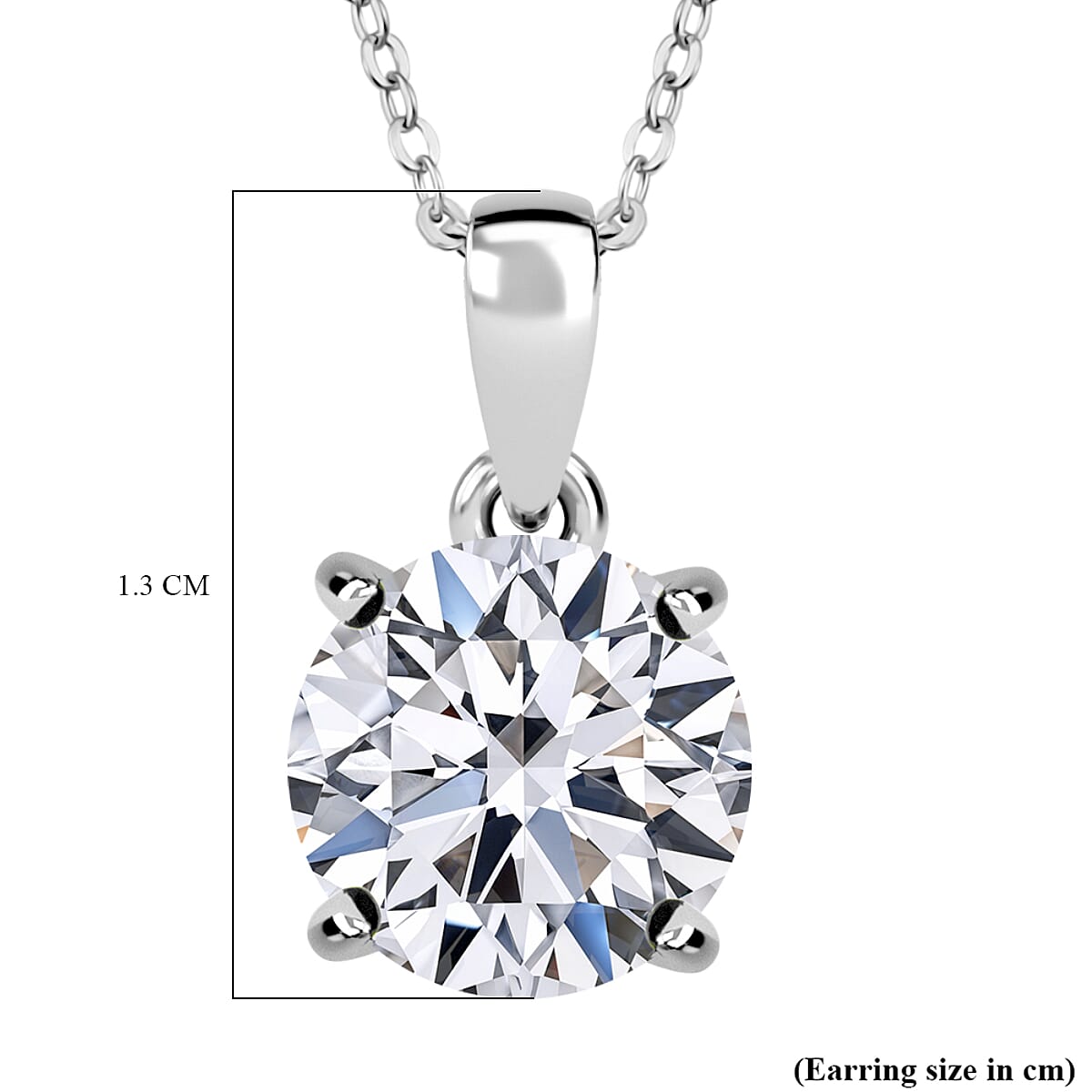 Luxuriant Lab Grown Diamond (SI-GH) Pendant with Chain (Size 20) in Rhodium Overlay Sterling Silver 1.53 Ct.