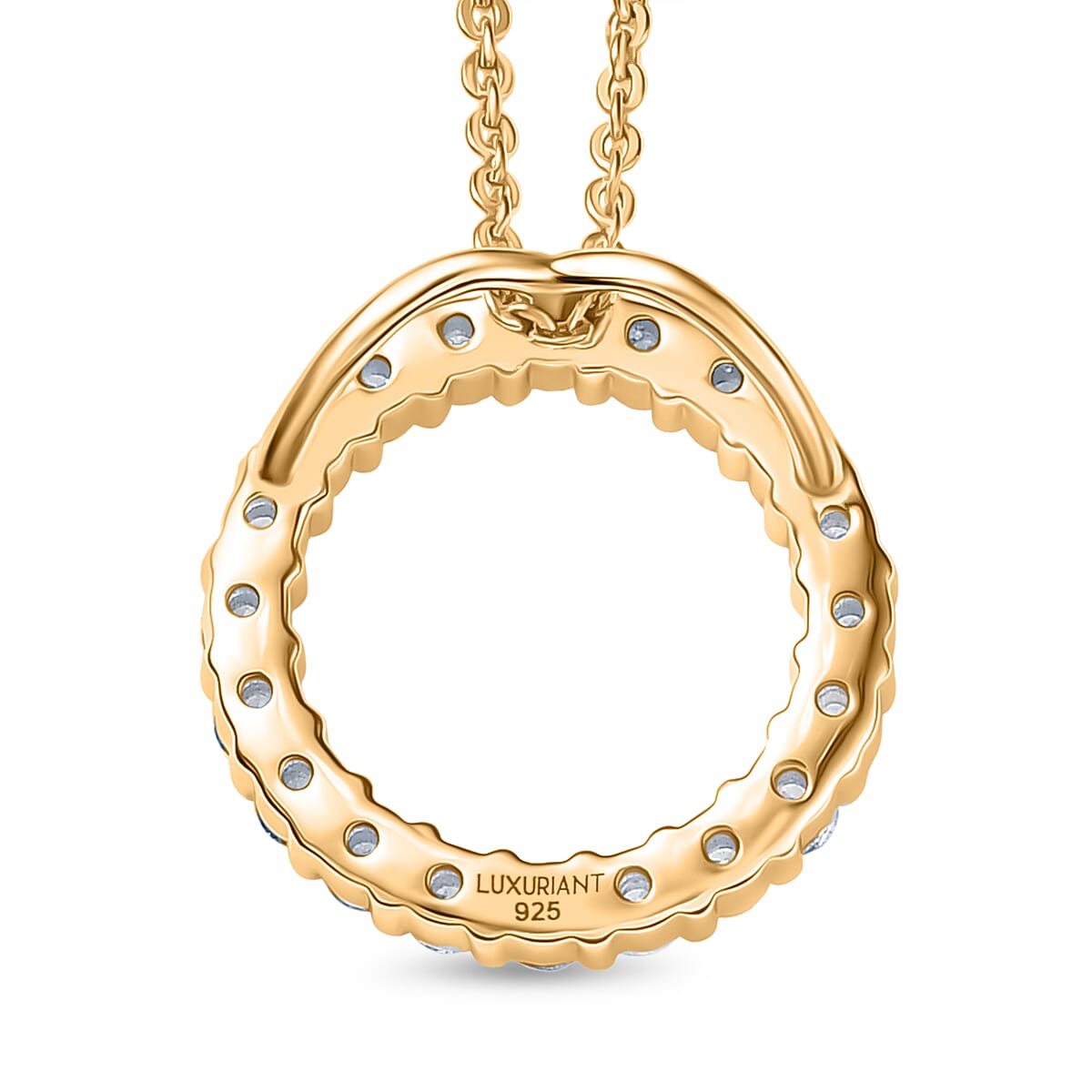 Luxuriant Lab Grown Diamond (SI-GH) Pendant with Chain (Size 20) in 18K Vermeil Yellow Gold Plated Sterling Silver 0.50 Ct.