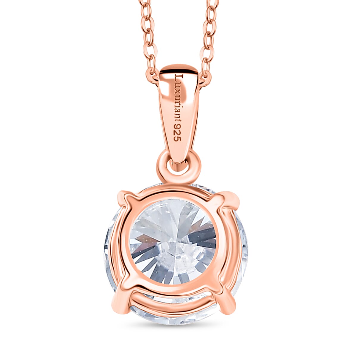 Luxuriant Lab Grown Diamond (SI-GH) Pendant with Chain (Size 20) in 18K Vermeil Rose Gold Plated Sterling Silver 1.53 Ct.