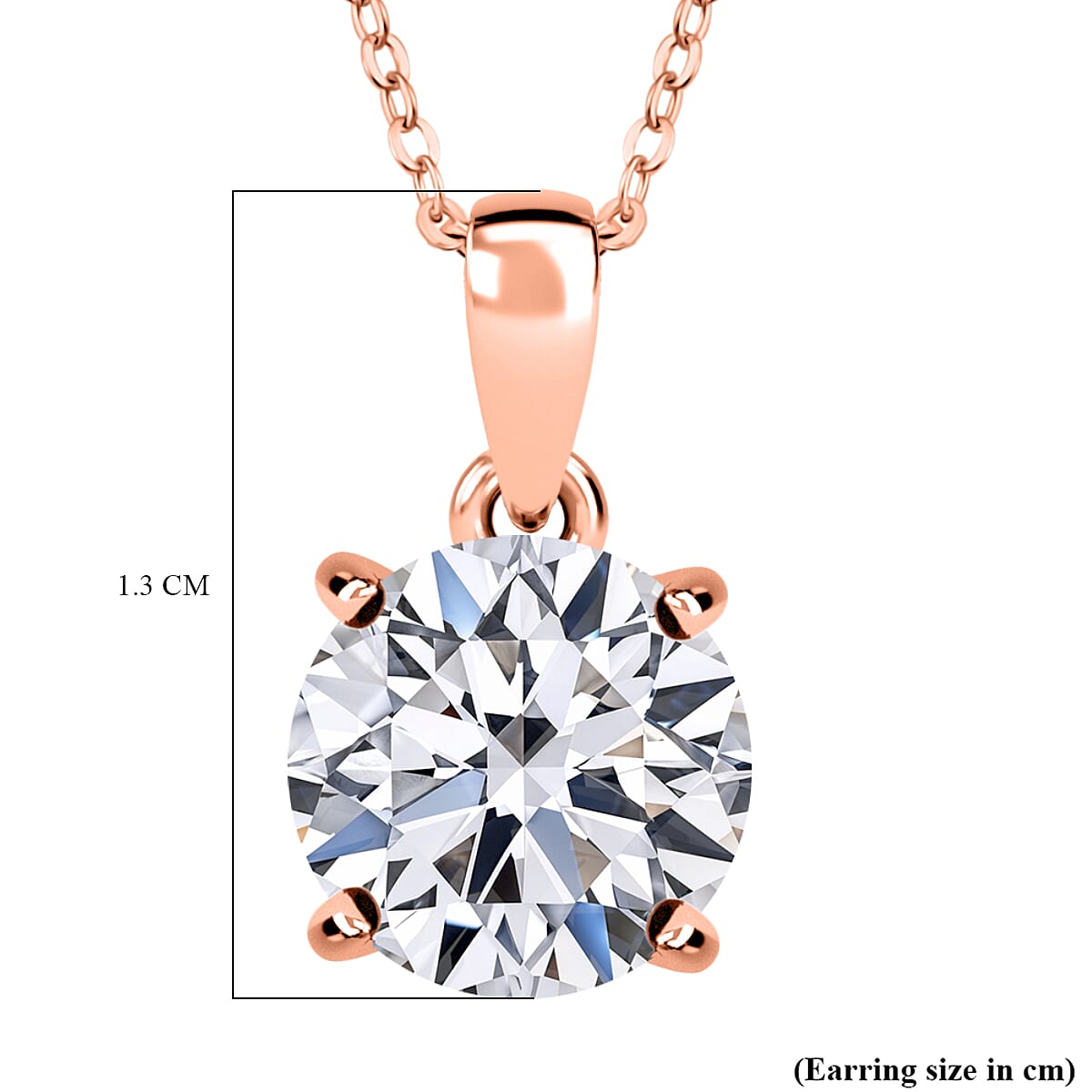 Luxuriant Lab Grown Diamond (SI-GH) Pendant with Chain (Size 20) in 18K Vermeil Rose Gold Plated Sterling Silver 1.53 Ct.