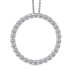 LUXURIANT 1 Ct. Lab Grown Diamond Circle Of Life Pendant with Chain (Size 20) in 18K Vermeil Yellow Gold Over Sterling Silver (SI-GH)