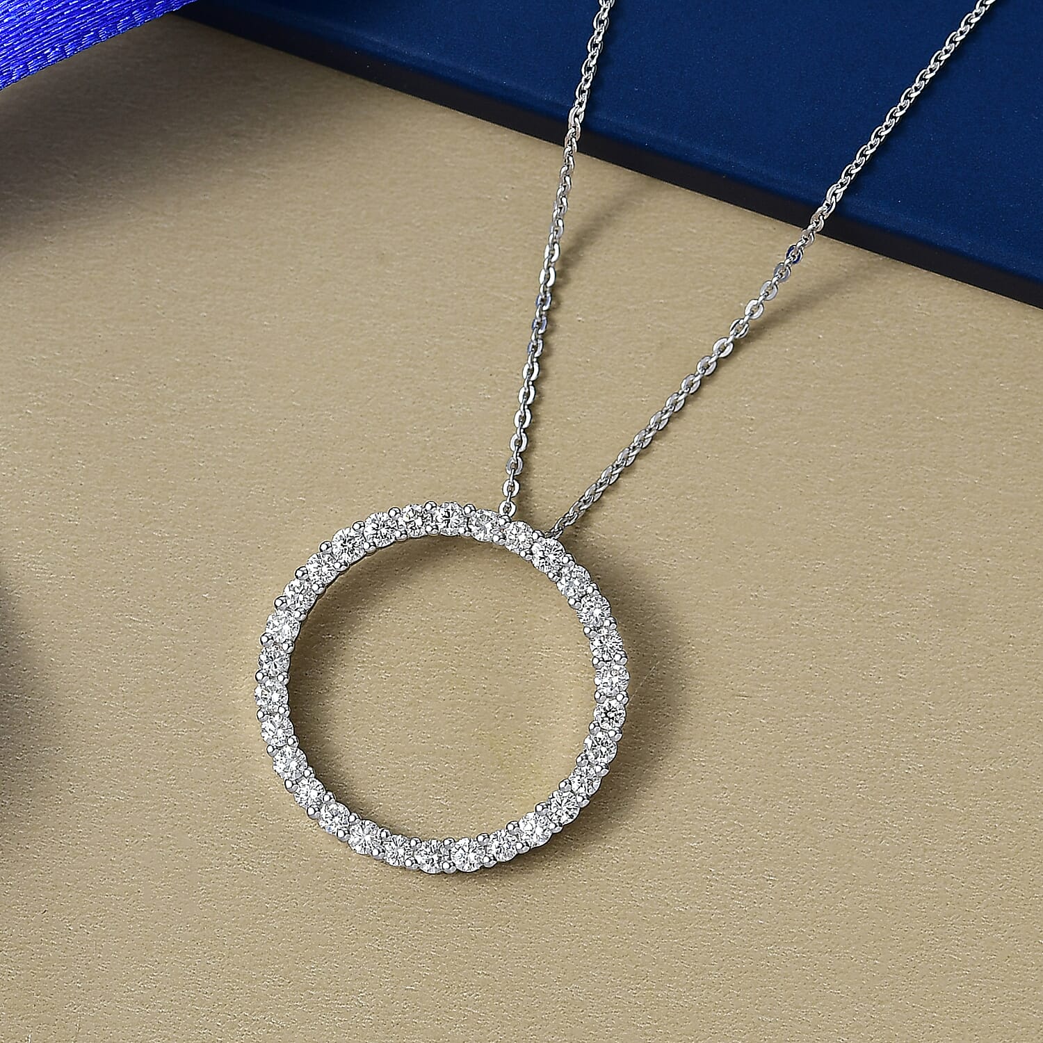 Luxuriant Lab Grown Diamond (SI-GH) Pendant with Chain (Size 20) in Rhodium Overlay Sterling Silver 1.00 Ct.
