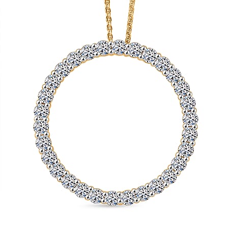 LUXURIANT 1 Ct. Lab Grown Diamond Circle Of Life Pendant with Chain (Size 20) in 18K Vermeil Yellow Gold Over Sterling Silver (SI-GH)