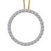 LUXURIANT 1.5 Ct. Lab Grown Diamond Circle Of Life Pendant with Chain (Size 20) in Rhodium Overlay Sterling Silver (SI-GH)