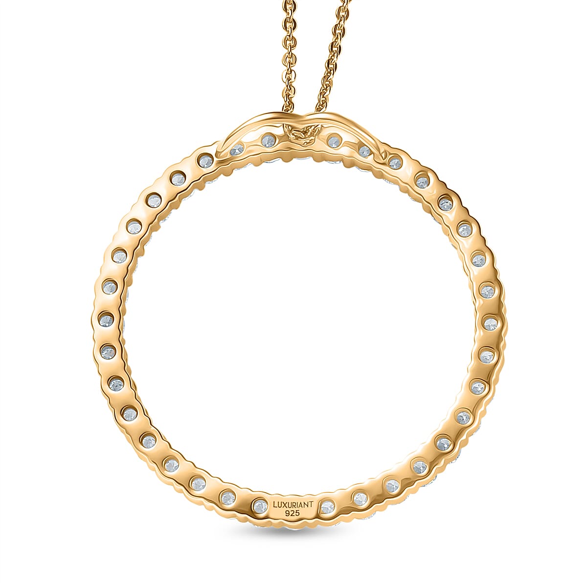 Luxuriant Lab Grown Diamond (SI-GH) Pendant with Chain (Size 20) in 18K Vermeil Yellow Gold Plated Sterling Silver 2.02 Ct.
