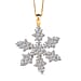 LUXURIANT 1 Ct. Lab Grown Diamond Floral Pendant with Chain in Rhodium Overlay Sterling Silver, 20 Inch