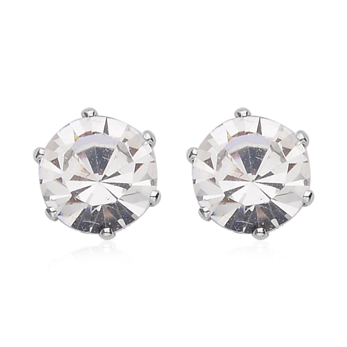 9 Piece Set - 4 White Colour Shell Pearl Earrings, 4 Magic Colour Crystal Earrings and Tennis Bracelet (Size 8 - 1.5 Ext) 52.50 Ct.