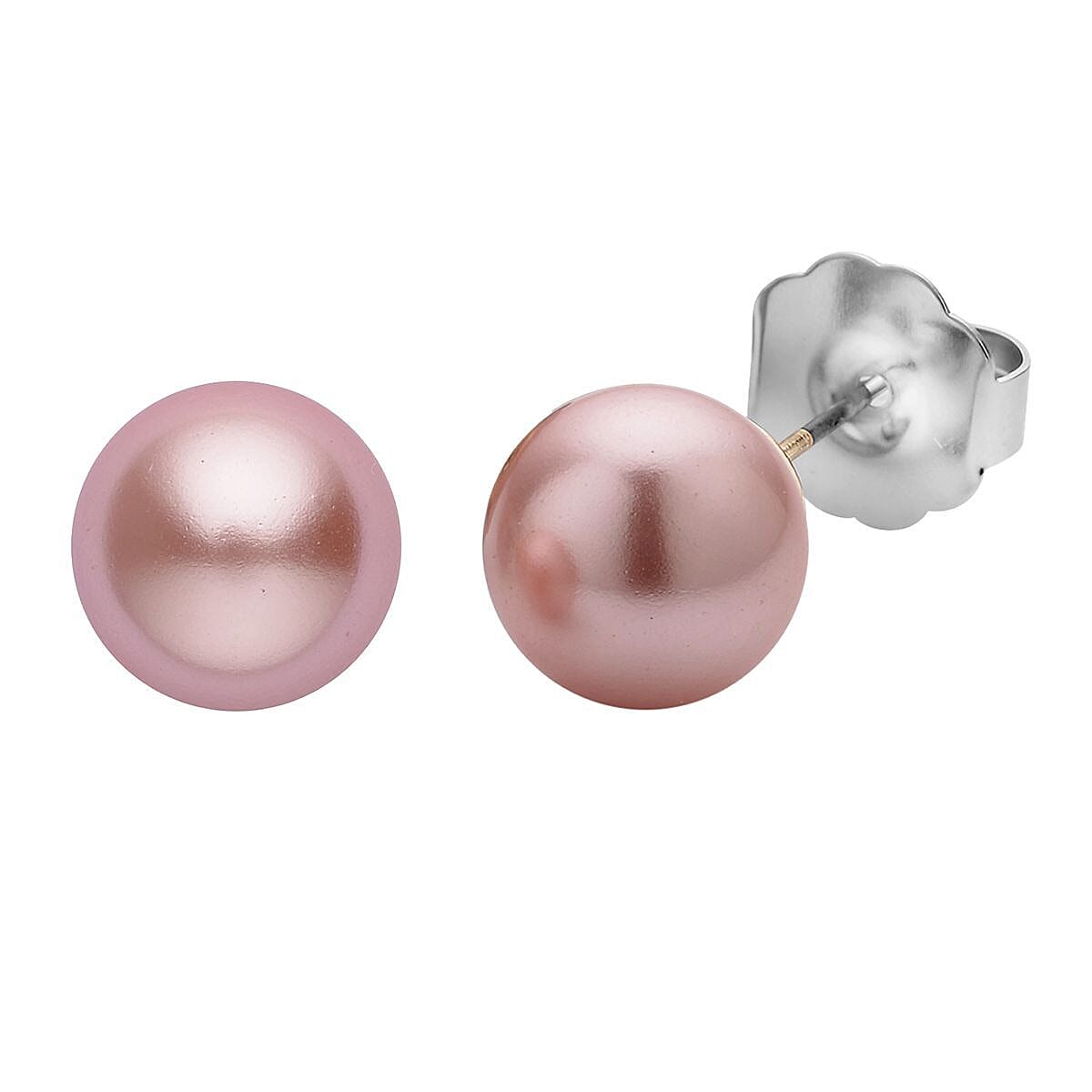 9 Piece Set - 4 Pink Colour Shell Pearl Earrings, 4 Magic Colour Crystal Earrings and Tennis Bracelet (Size 8 - 1.5 Ext) 52.50 Ct.