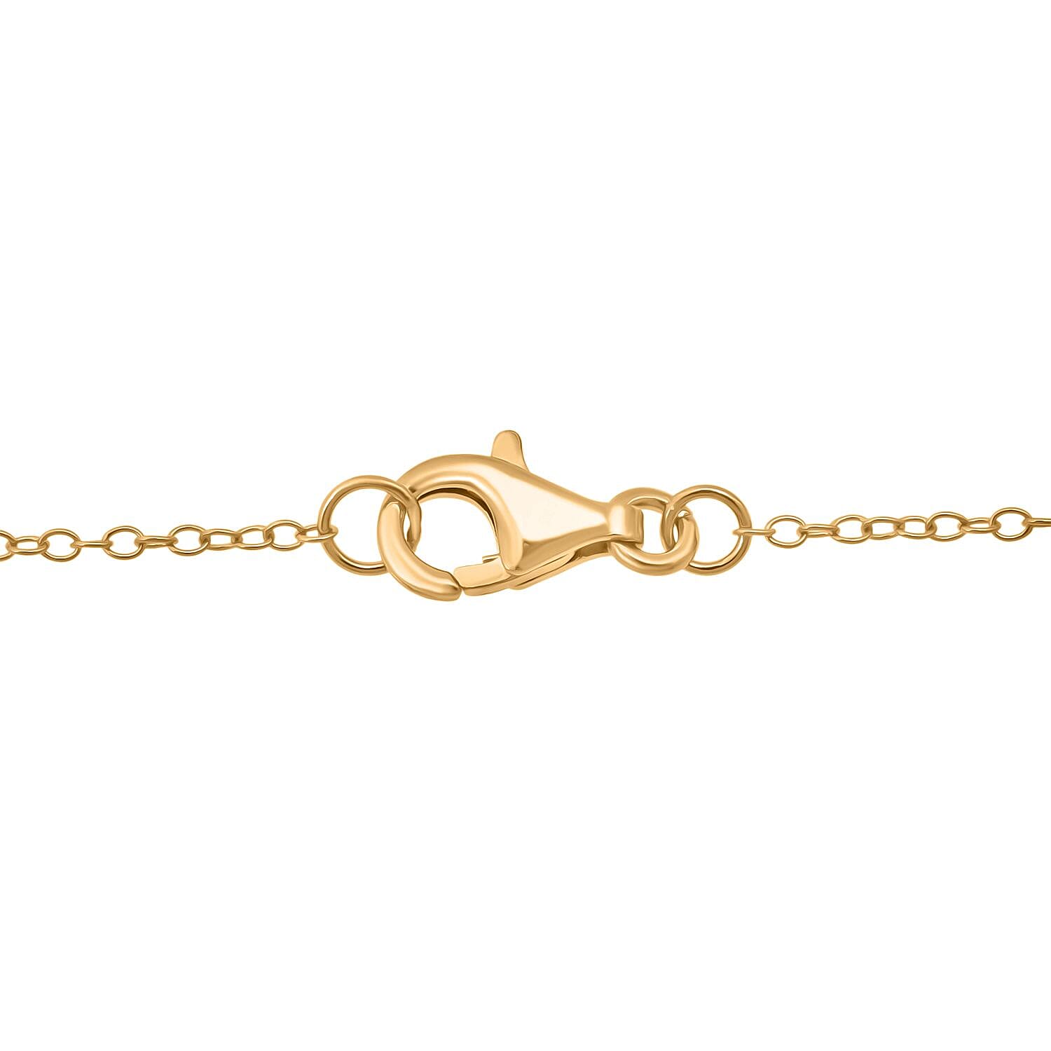 D'Joy Citrine & Moissanite Pendant with Chain (Size 20) with Lobster Clasp in 18K Vermeil Yellow Gold Plated & Rhodium Overlay Sterling Silver 10.22 Ct.