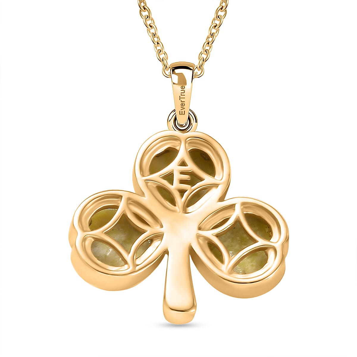 EverTrue Connemara Marble Pendant with Chain (Size - 20) in Yellow Gold Tone 6.20 Ct.