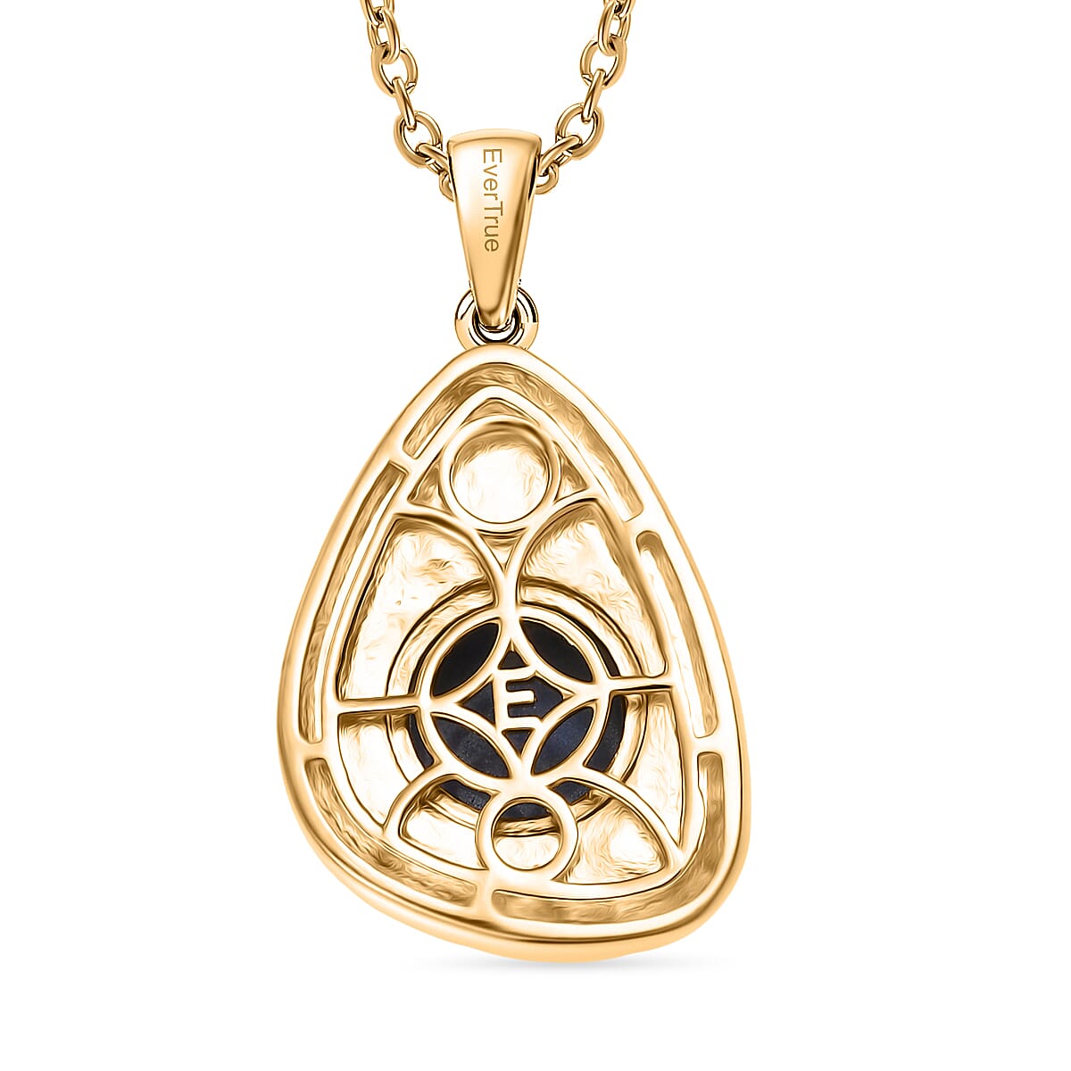 EverTrue Lapis Lagoon Pendant with Chain (Size - 20) in Yellow Gold Tone 4.43 Ct.
