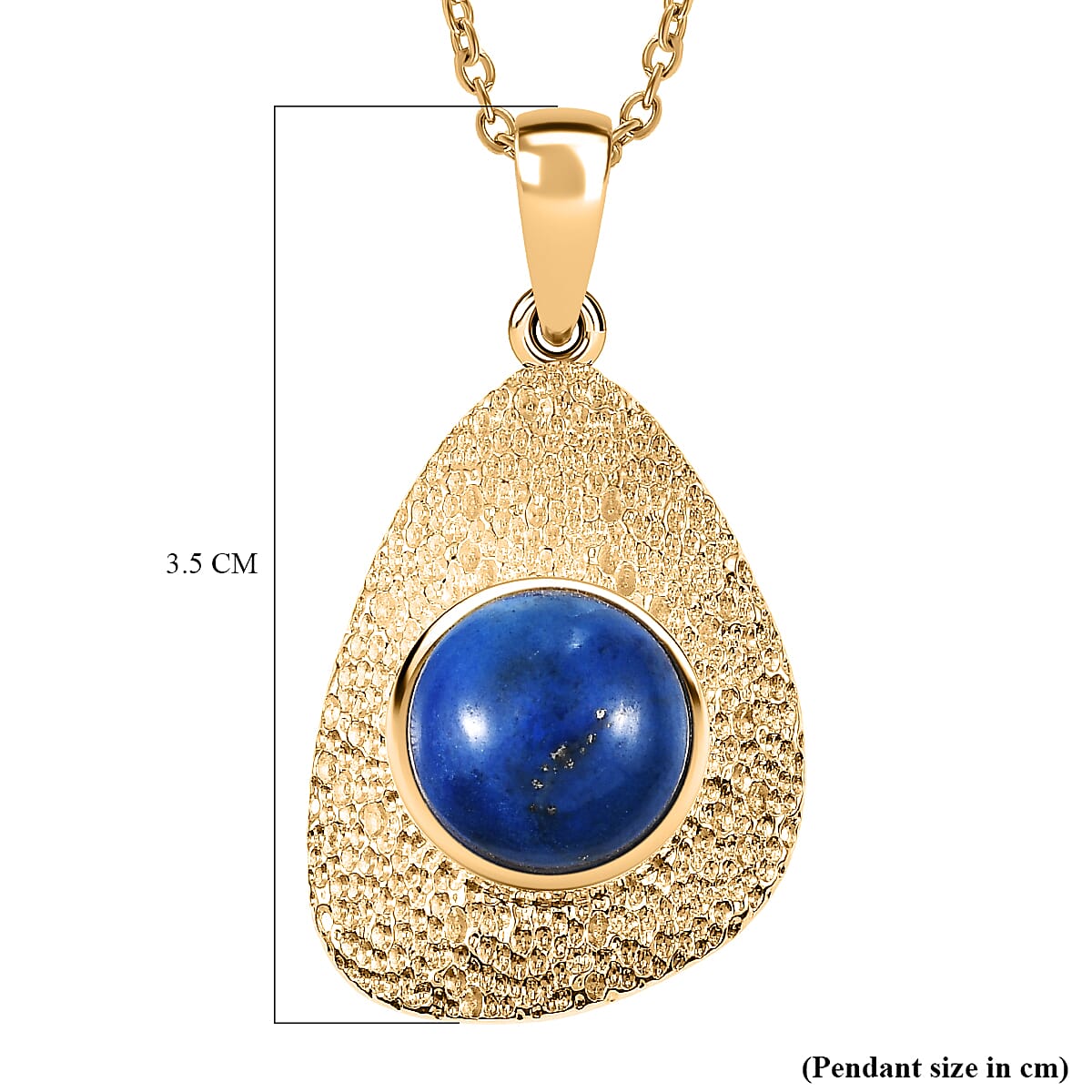 EverTrue Lapis Lagoon Pendant with Chain (Size - 20) in Yellow Gold Tone 4.43 Ct.
