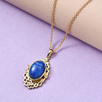 https://tjcuk.sirv.com/Products/44/2/4429794/Lapis-Lagoon-White-Zircon-Pendant-with-Chain-Size-20-in-Yellow-Gold-To_4429794_1.jpg?w=342&h=342
