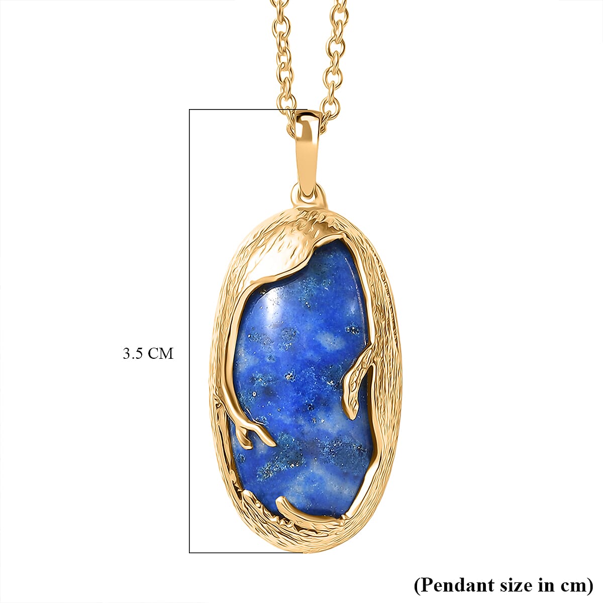 EverTrue Lapis Lagoon Pendant with Chain (Size - 20) in Yellow Gold Tone  21.13 Ct.