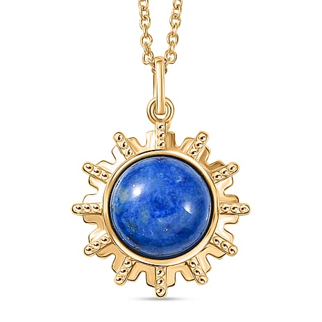 EverTrue Lapis Lagoon Pendant with Chain (Size - 20) in Yellow Gold Tone 7.98 Ct.