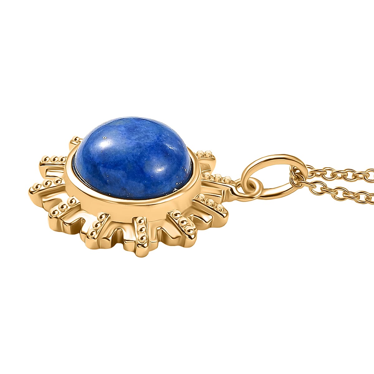 EverTrue Lapis Lagoon Pendant with Chain (Size - 20) in Yellow Gold Tone 7.98 Ct.
