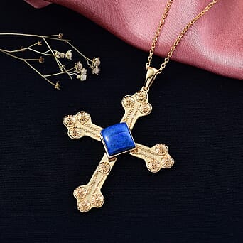 https://tjcuk.sirv.com/Products/44/2/4429808/EverTrue-Lapis-Lagoon-Cross-Pendant-with-Chain-Size-20-in-Yellow-Gold-_4429808_1.jpg?w=342&h=342