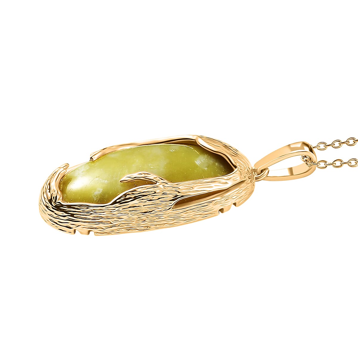 EverTrue Connemara Marble Pendant with Chain (Size - 20) in Yellow Gold Tone 10.88 Ct.