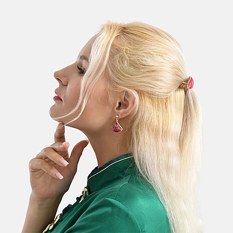 La Marey Signature Silk Multicolour Hairpins & Push Back Earring Set