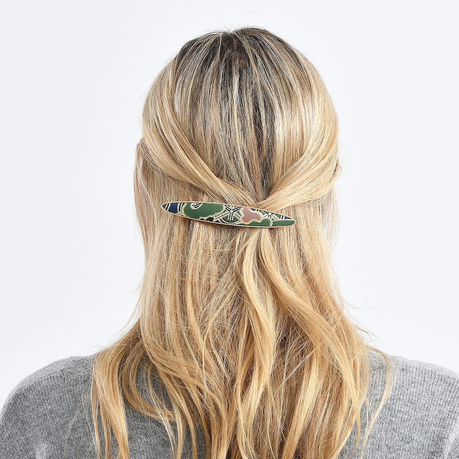 La Marey Signature Silk Multicolour Hairpins & Push Back Earring Set