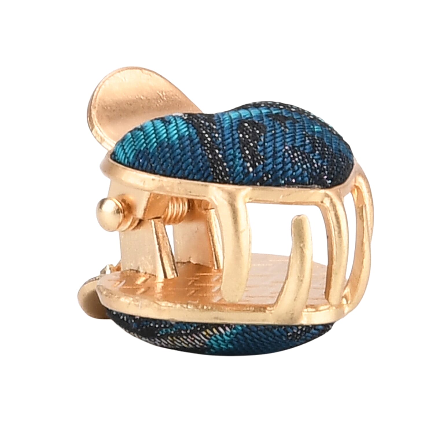 La Marey Signature Mulberry Silk Multicolour Hairpins & Push Back Earring Set