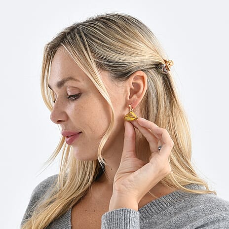 La Marey Signature Mulberry Silk Multicolour Hairpins & Push Back Earring Set