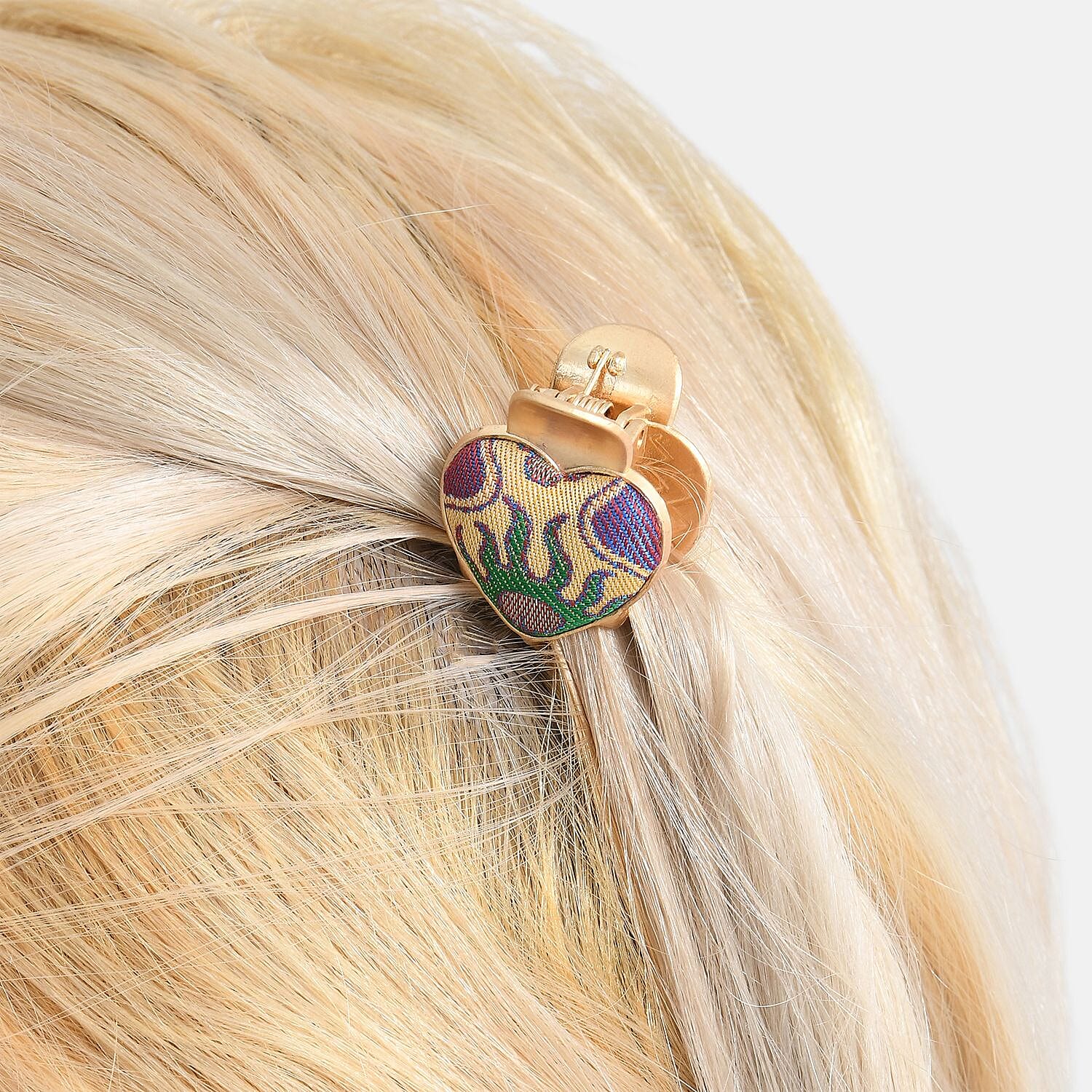 La Marey Signature Mulberry Silk Multicolour Hairpins & Push Back Earring Set