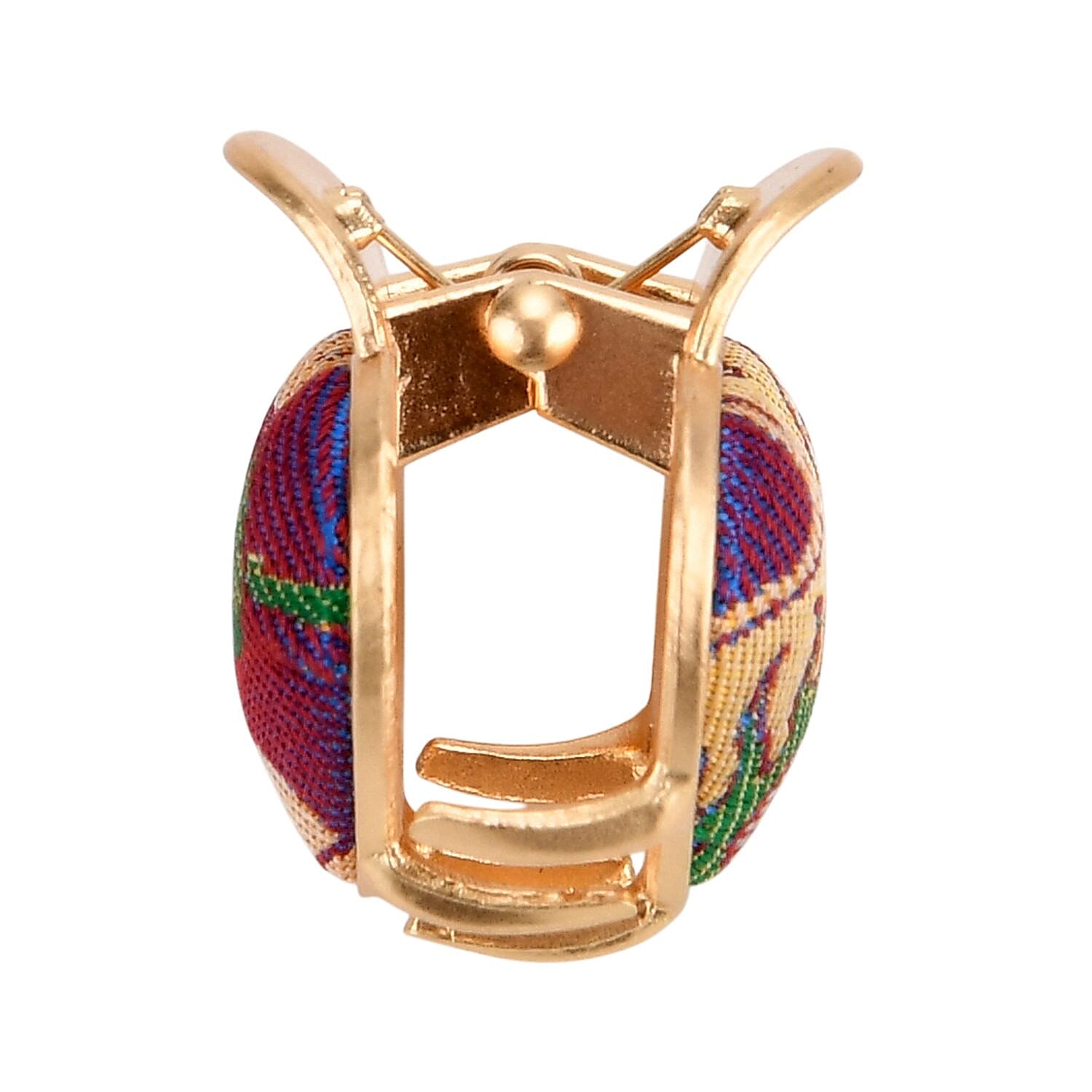 La Marey Signature Mulberry Silk Multicolour Hairpins & Push Back Earring Set