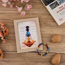 Multi-Gemstone 7 Chakra Healing Crystal Gift Set- Photo Case & Stretchable Bracelet (7.8-8 inch)