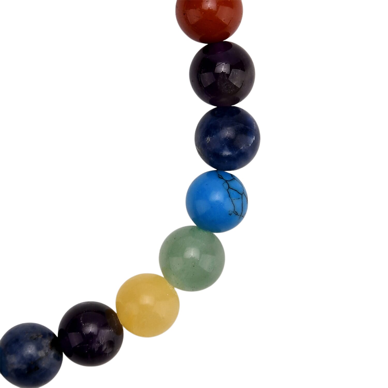 Multi-Gemstone 7 Chakra Healing Crystal Gift Set- Photo Case & Stretchable Bracelet (7.8-8 inch)