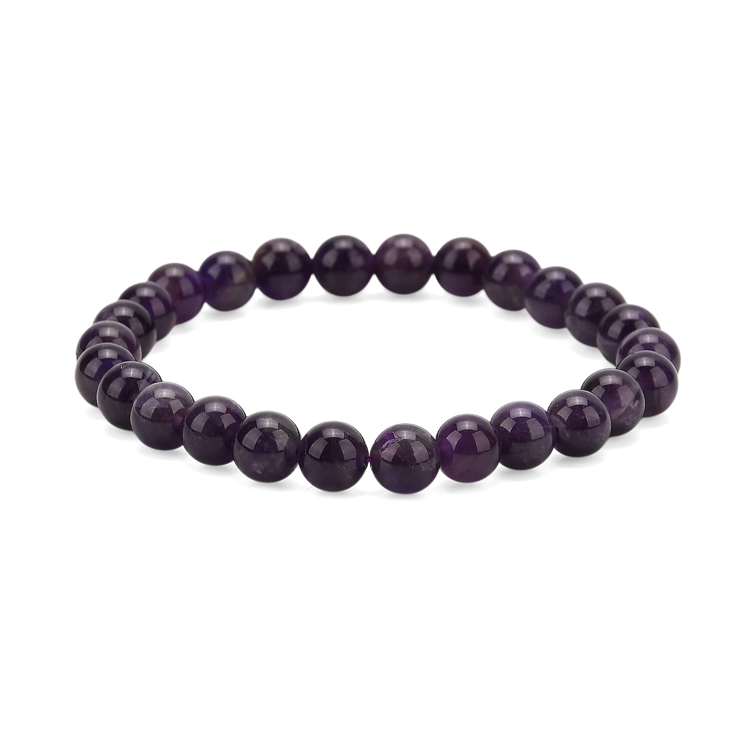 Multi-Gemstone 7 Chakra Healing Crystal Gift Set- Photo Case & Amethyst Beads Stretchable Bracelet (7.8-8 inch)