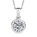 D'Joy Moissanite Pendant with Chain (Size 20) in Rhodium Overlay Sterling Silver 1.79 Ct.