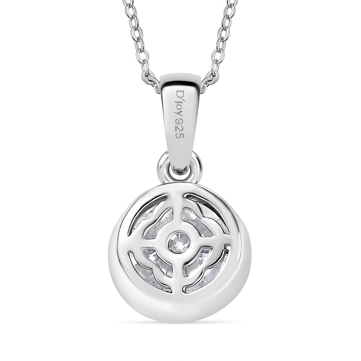 D'Joy Moissanite Pendant with Chain (Size 20) in Rhodium Overlay Sterling Silver 1.79 Ct.
