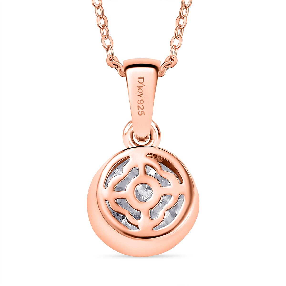 D'Joy Moissanite Pendant with Chain (Size 20) in 18K Vermeil Rose Gold Plated Sterling Silver 1.80 Ct.