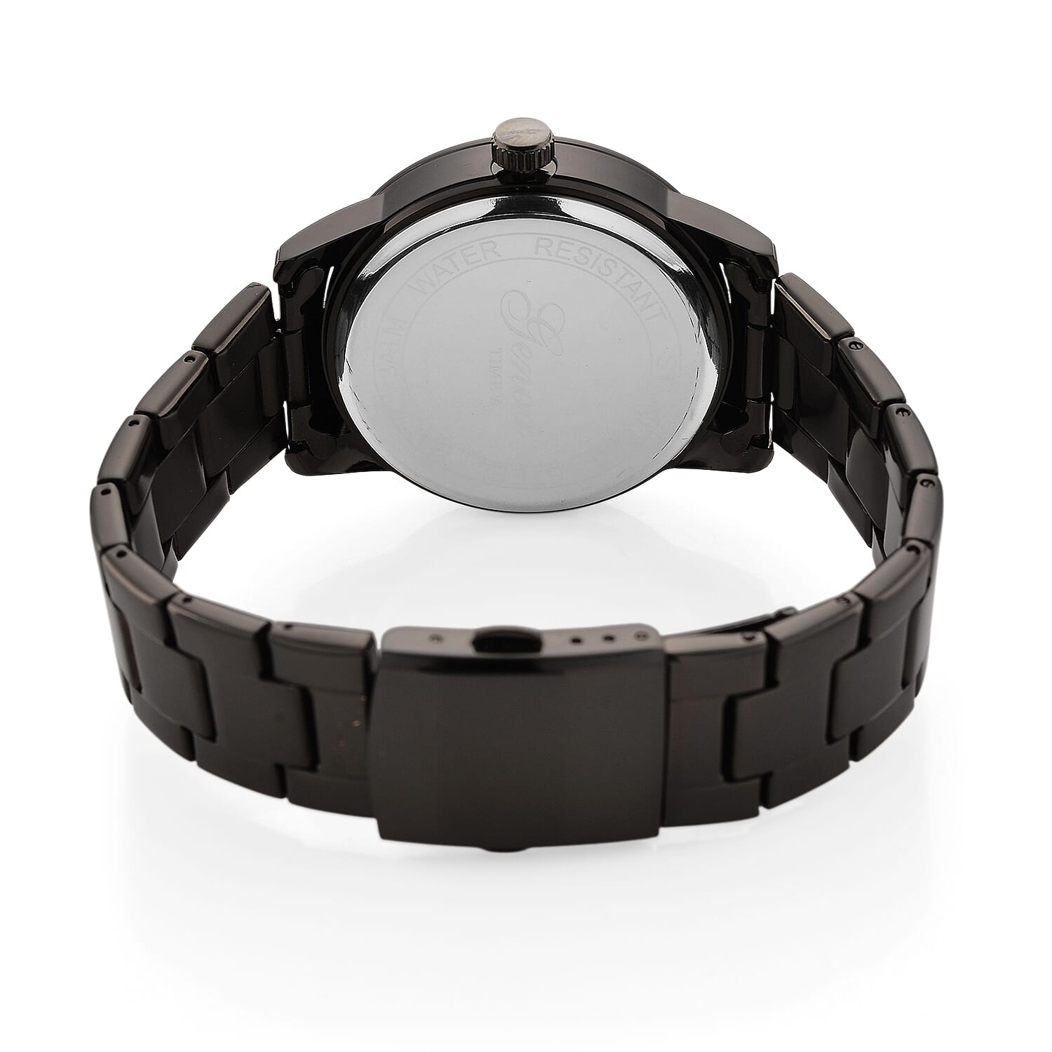 GENOA TIME V2 Quartz PC32 3ATM WR Black Hydraulic Dial Mens Gift Set with Black Stainless Steel Strap, Pen & Cufflinks