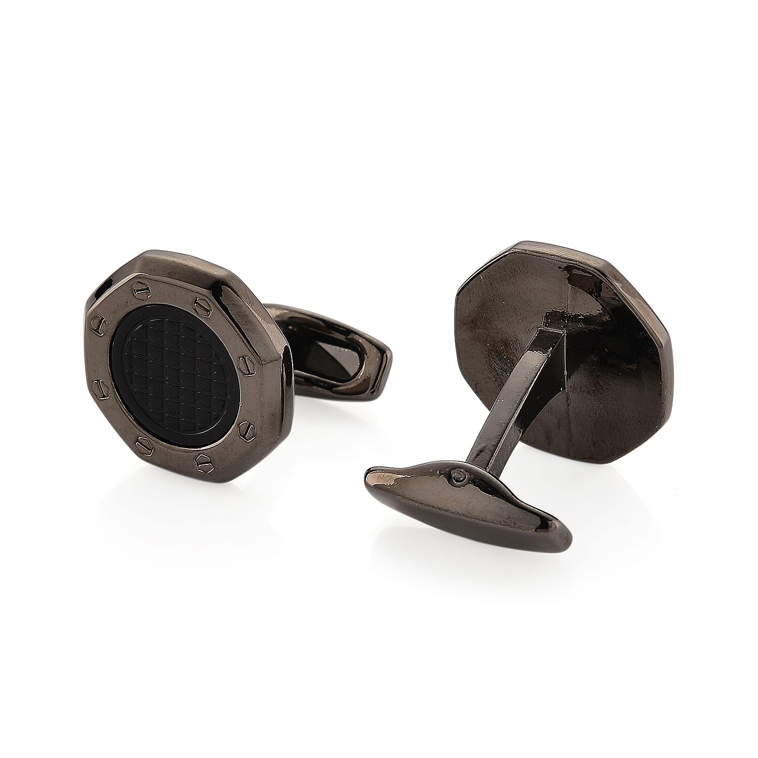 GENOA TIME V2 Quartz PC32 3ATM WR Black Hydraulic Dial Mens Gift Set with Black Stainless Steel Strap, Pen & Cufflinks